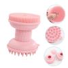 Vaguelly Silicone Double-Headed Bath Brush for Scalp, Skin-Friendly Pore Deep Cleansing Tool Facial Exfoliator and Massage Brush Pink view 3