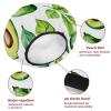 2 PCS Reusable Shower Caps with 2 Satin Scrunchies for Women, Large Waterproof Shower Bonnet Washable Elastic Band Bath Hair Hat for Long Hair, watercolor avocado (5) view 4