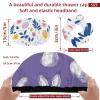 2 PCS Reusable Shower Caps with 2 Satin Scrunchies for Women, Large Waterproof Shower Bonnet Washable Elastic Band Bath Hair Hat for Long Hair, Rabbits Easter Eggs (3) view 3