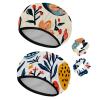 2 PCS Reusable Shower Caps with 2 Satin Scrunchies for Women, Large Waterproof Shower Bonnet Washable Elastic Band Bath Hair Hat for Long Hair, Happy Easter (3) view 1
