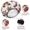 2 PCS Shower Cap for Women, fruit friends Shower Caps + 2 Satin Scrunchies, Waterproof Bath Caps Elastic and Reusable Hair Cap for Shower view 4