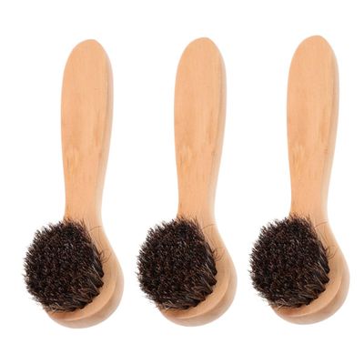 Alipis 3pcs Manual Facial Cleansing Brush with Soft Bristles Wood Handle for Deep Pore Cleansing Exfoliating Dead Skin Removal and Makeup Removal Suitable for Women Skincare and Massage