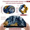 2 PCS Reusable Shower Caps with 2 Satin Scrunchies for Women, Large Waterproof Shower Bonnet Washable Elastic Band Bath Hair Hat for Long Hair, Cute dinosaur (1) view 3