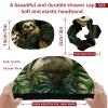 2 PCS Reusable Shower Caps with 2 Satin Scrunchies for Women, Large Waterproof Shower Bonnet Washable Elastic Band Bath Hair Hat for Long Hair, cute sloths and tropical palm leaves (12) view 3