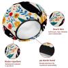 2 PCS Reusable Shower Caps with 2 Satin Scrunchies for Women, Large Waterproof Shower Bonnet Washable Elastic Band Bath Hair Hat for Long Hair, cute black cats and flowers (37) view 4