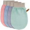4 Pcs Exfoliating Glove Korean Exfoliating Mitt Body Exfoliator Glove Scrub Gloves Shower Gloves Dead Skin Remover for Body, Self-Tan Prep & Removal, Blue, Green, Black, Pink view 1