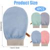 4 Pcs Exfoliating Glove Korean Exfoliating Mitt Body Exfoliator Glove Scrub Gloves Shower Gloves Dead Skin Remover for Body, Self-Tan Prep & Removal, Blue, Green, Black, Pink view 2
