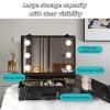 Acronmers Large Capacity Makeup Bag with LED Mirror, Makeup Case Organizer with 3 Color Light Adjustable Brightness, Travel Make up Cosmetic Case for Women, Teens & Girls Gift(16 inches) view 3