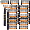 Stainless Steel Manual Razor Six-layer Reusable Blades Deliver Smooth Shaving Retro Wet/dry Dual-use Razor Features Scratch-resistant Design(1 handle 6 blades) view 2