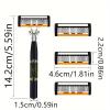 Stainless Steel Manual Razor Six-layer Reusable Blades Deliver Smooth Shaving Retro Wet/dry Dual-use Razor Features Scratch-resistant Design(1 handle 6 blades) view 4