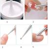 Double Ended Cuticle Pusher Remover Nails Art Dotting Pen Stainless Steel Manicure Pedicure Nails Art Care Tool Nail Tools Professional Nail Tool Organizer view 2