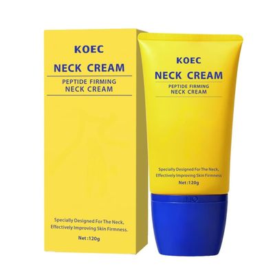 KOEC Neck Peptide Firming Cream with Roller,Hydrating & Tightening & Lifting Cream Silky Texture for Woman 4.23 FL OZ