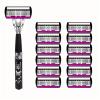 Design Women's Reusable Razor With 6-Layer Shaver, Imported Blades, And Interchangeable Multi-Head For Smooth Shaving(1Shaver 12 Blades) view 1