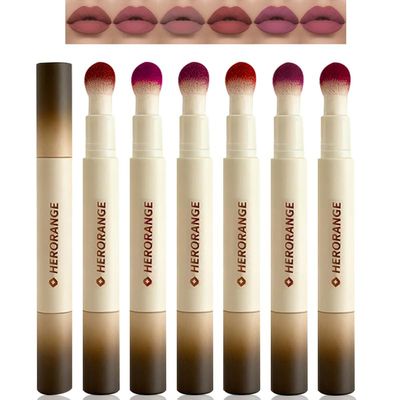 6-Piece Velvet Matte Lip Pen Set, Waterproof Kiss-Proof Creamy Nude Shades, Professional Twist-Up Lipstick Collection for Stage, Festival, Makeup