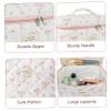 3Pcs Bow Makeup Bag Cotton Quilted Cute Makeup Bag Coquette Bow Large Travel Toiletry Pouch for Women Girls view 4
