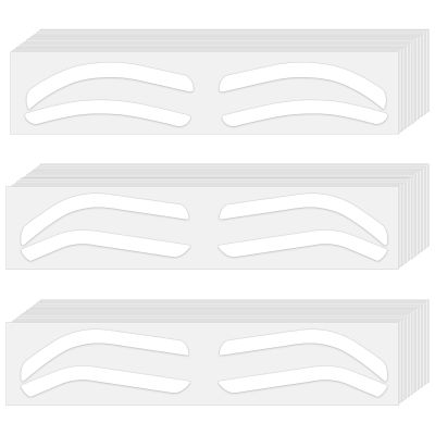60PCS 3 Size Eyebrow Stencils for Shaping, Disposable Adhesive Eye Brow Stencil Stickers, Eyebrows Shape Tape Template Kit for Women Tinting Makeup