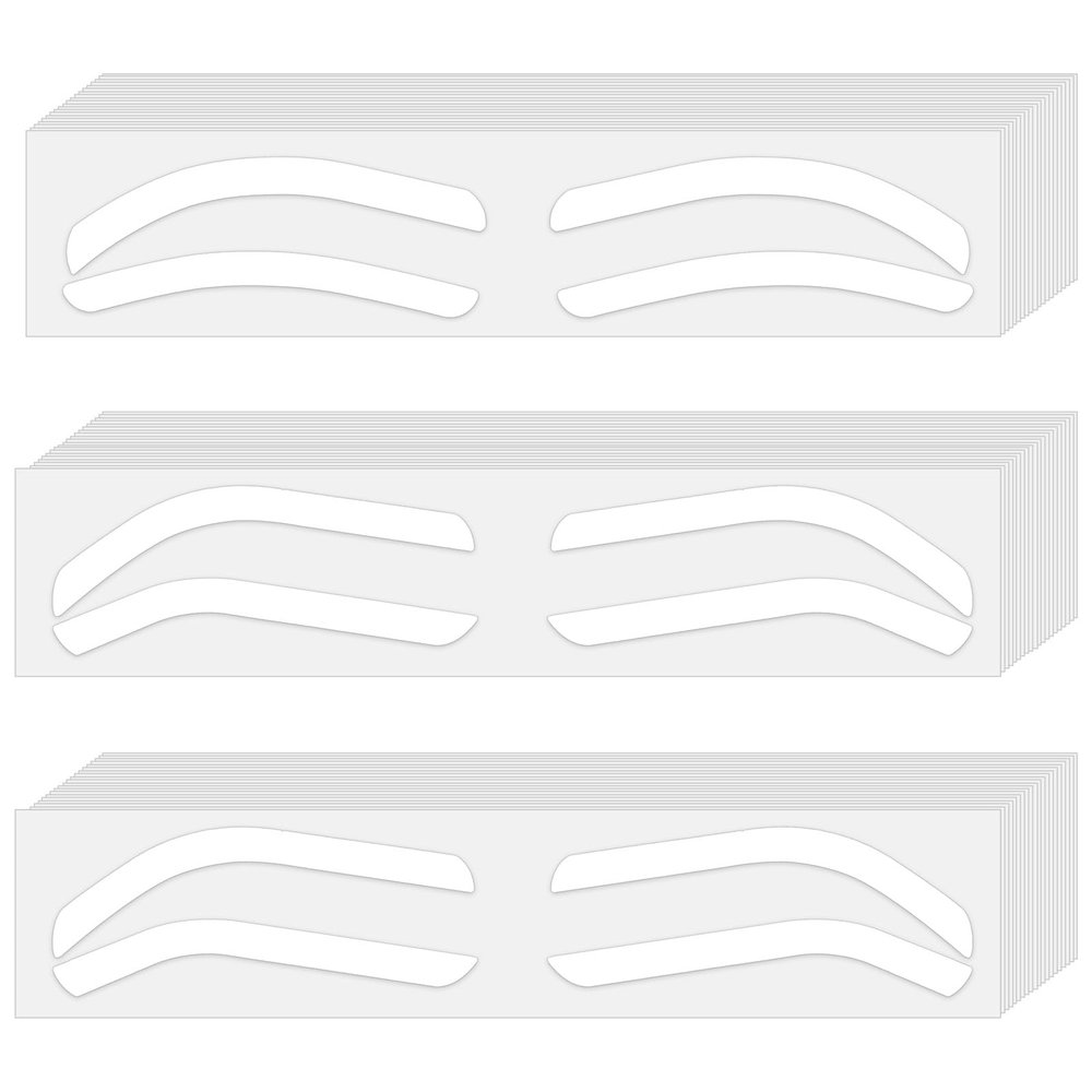 60PCS 3 Size Eyebrow Stencils for Shaping, Disposable Adhesive Eye Brow Stencil Stickers, Eyebrows Shape Tape Template Kit for Women Tinting Makeup