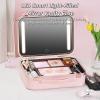 Acronmers Travel Makeup Case with Lighted Mirror, Makeup Box, Adjustable Brightness Makeup Train Case with Makeup Brushes Divider Detachable Dividers view 2