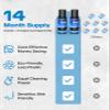 2 Pack Cleaner Fluid Refill 14 Month Supply for Braun Clean & Renew CCR, Shaver Cleaning & Care Refill Kit with Upgraded Formula for Gentle Deep Cleansingcartridge NOT included view 2