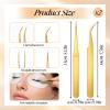 2 Pcs Nail Tweezers Stainless Steel Straight and Curved Tip Tweezers for Nail Art Craft Sticker Eyelash Extensions Jewelry Making view 2