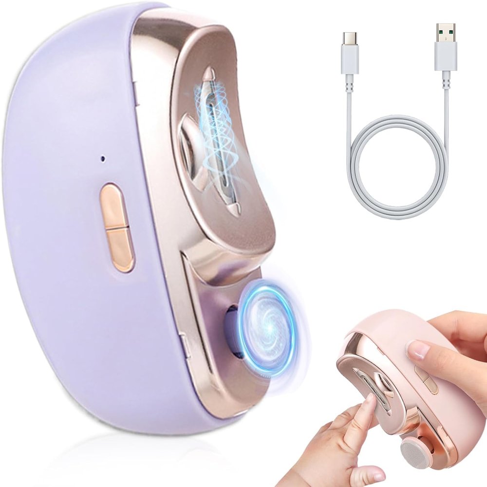 1/2PCS Smart Nail Clipper, New 3 in 1 Easy Clip Electric Nail Clippers for Seniors, Designed for Extra Hard/Thick Hands Feet Nails, Polishing Clipper with Light, for Limited Mobility People (02,1PCS)