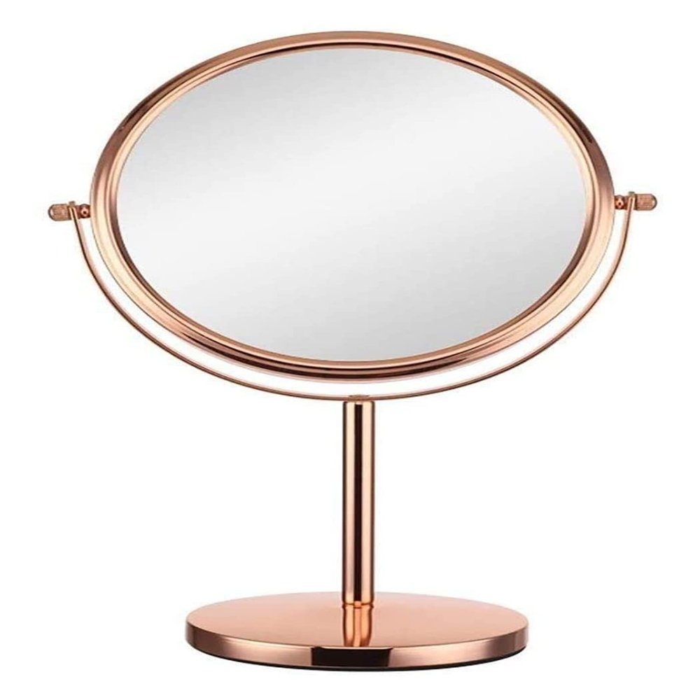SweetMmj Countertop Vanity Mirrors 360Rotation Tabletop Cosmetic Mirror Double Sided 10X Magnifying Makeup Mirror with A Pedestal Stand