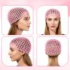 Hair Net for Silk Press 2 Pcs Shower Caps Hair Wrap Net Crochet Mesh Wrapping Wrap Elastic Sleeping Hairs Wraps Caps Reusable Nets Cap for Women Sleeping Makeup Shower (Gray, Pink) view 3