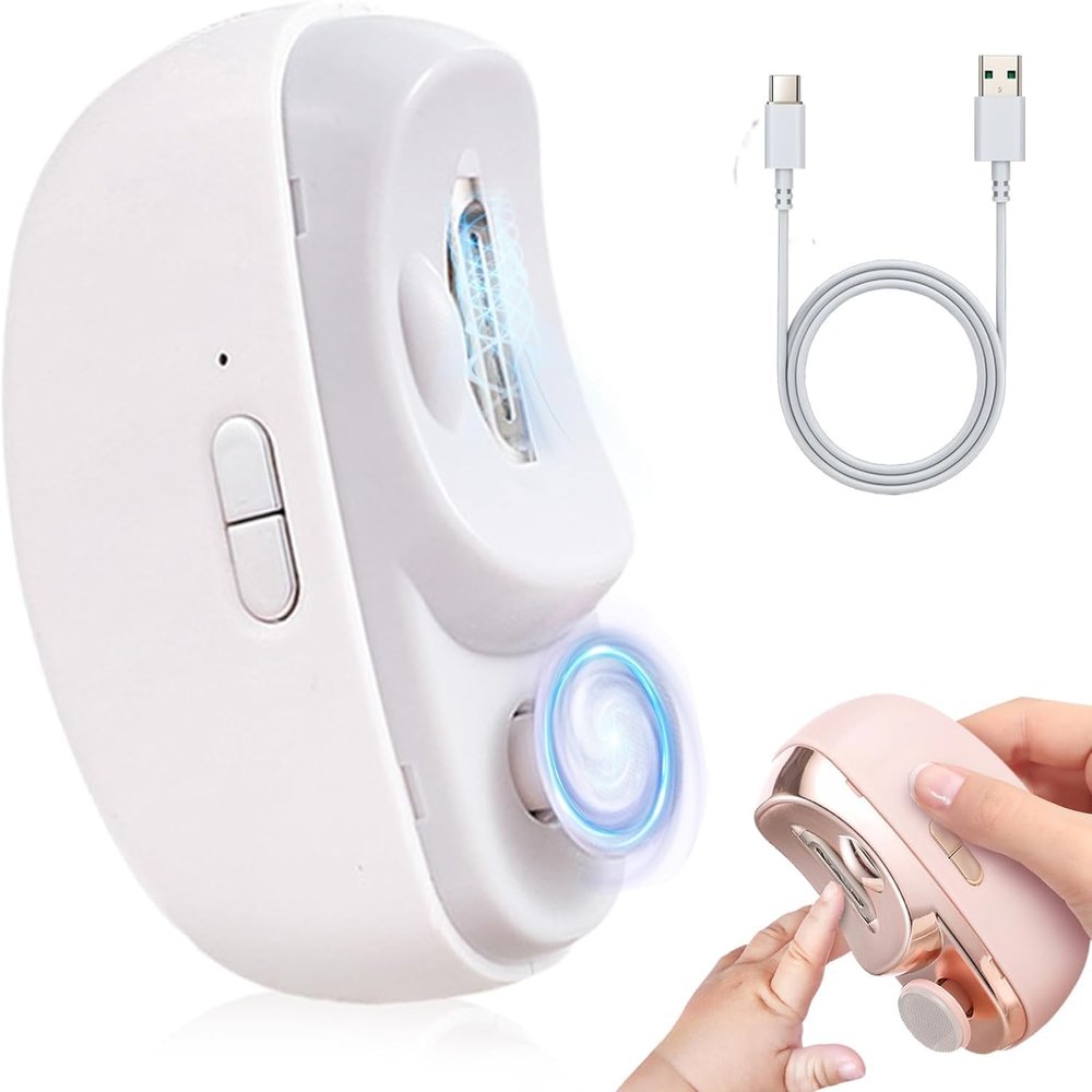 1/2PCS Smart Nail Clipper, New 3 in 1 Easy Clip Electric Nail Clippers for Seniors, Designed for Extra Hard/Thick Hands Feet Nails, Polishing Clipper with Light, for Limited Mobility People (01,1PCS)