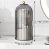 360 Rotating Makeup Brush Holder With Lid - Cosmetic Organizer(Gray) view 2