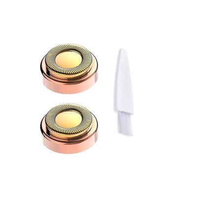 Women's Facial Hair Removal Device Replacement Head 2nd Generation Flawless Facial Pain Free Hair Removal Device Shaver Replacem(Gold 2PCS Brush)