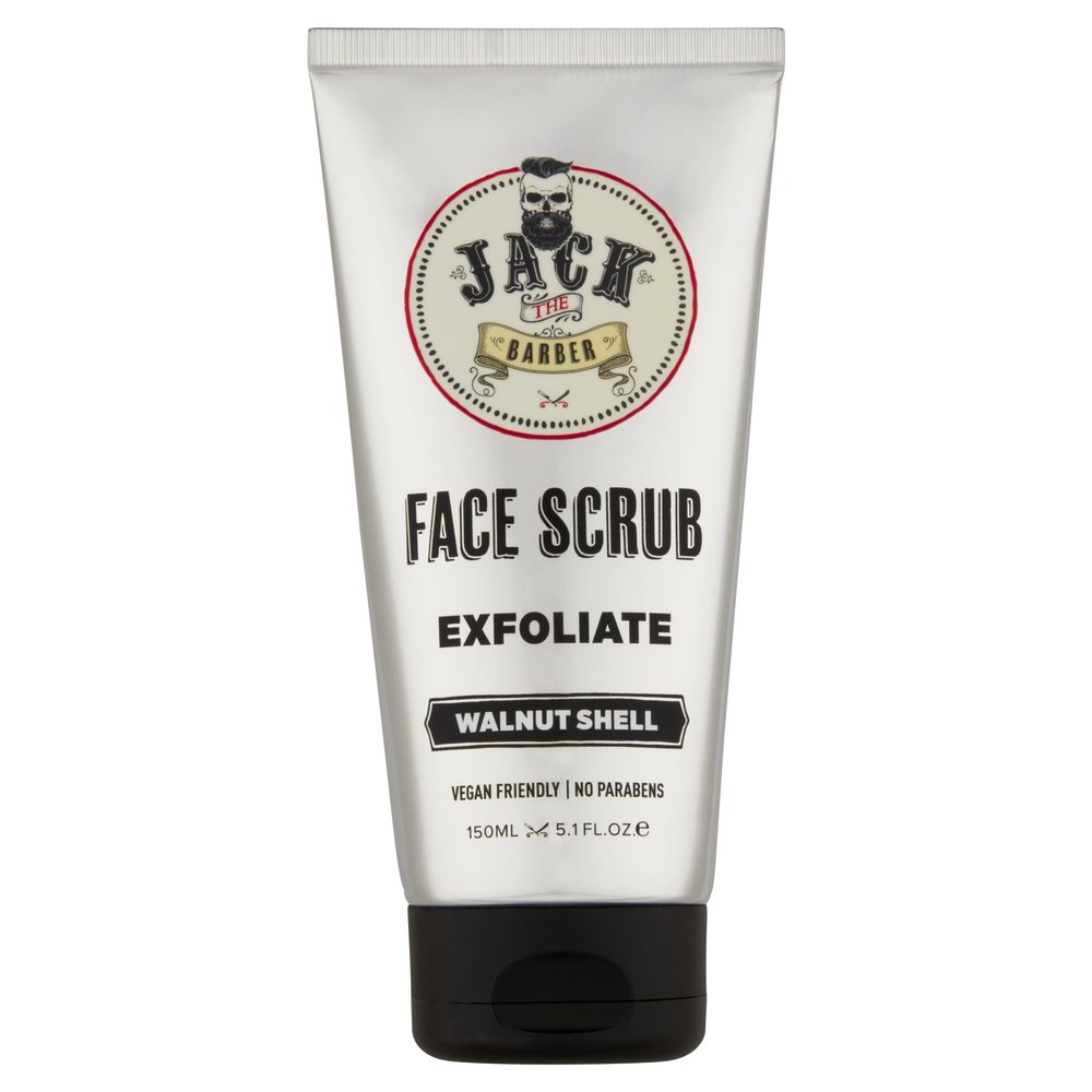 Jack The Barber Mens Face Scrub, Exfoliating Face Wash Men Can Use Before Shaving, Mens Face Exfoliator For Smoother Looking Skin, Classic Australian Grooming, 5.1 Fl Oz