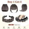 SARLA Braided Headband with 3 Detachable Clip in Bangs Fringe Hairpieces Fake Synthetic Hair Band Bangs for Women Pepper Grey view 2