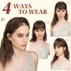 SARLA Braided Headband with 3 Detachable Clip in Bangs Fringe Hairpieces Fake Synthetic Hair Band Bangs for Women Pepper Grey view 3