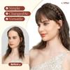 SARLA Braided Headband with 3 Detachable Clip in Bangs Fringe Hairpieces Fake Synthetic Hair Band Bangs for Women Pepper Grey view 4