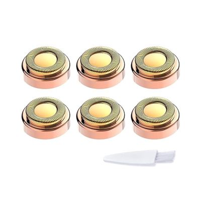 Women's Facial Hair Removal Device Replacement Head 2nd Generation Flawless Facial Pain Free Hair Removal Device Shaver Replacem(Gold 6PCS Brush)