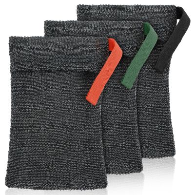 3 Pcs Bar Soap Pouch for Deep Exfoliating, Nylon Exfoliating Soap Bag Saver Body Scrubber Shower Sponge Quick-Dry Mesh Soaps Holder Loofah Foaming Soaps Sock for Shower