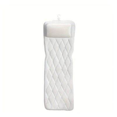 Bath Pillow Full Body Bath Pillow, Pillows tub with 13 Suction Cups Head Neck Shoulder Bathtub Pillow(White C)