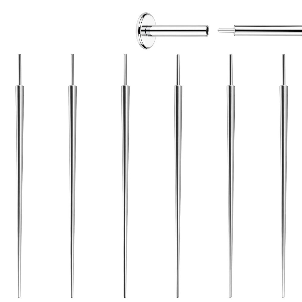 6PCS Flat - Back Earring Application Tool Earring Piercing Tool, Threadless Piercing Tool Threading Tool Replacement Tool  Suitable for Lip Tongue Navel Ear and Nose Piercings