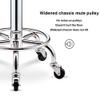 Adjustable Round Rolling Stool with Wheels, Thicker Soft PU Leather Seat, Swivel Shop Stool with Footrest for Hairdressing, SPA, Salon - Gold/Brown Finish view 2