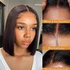 Keytac Wear and Go Glueless Bob Wig Human Hair Pre Plucked Pre Cut 5x5 Hd Lace Closure Bob Wigs for Black Women Glueless Straight Bob Lace Front Wigs for Beginner 180% Density 20 Inch view 2