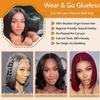 Keytac Wear and Go Glueless Bob Wig Human Hair Pre Plucked Pre Cut 5x5 Hd Lace Closure Bob Wigs for Black Women Glueless Straight Bob Lace Front Wigs for Beginner 180% Density 20 Inch view 3