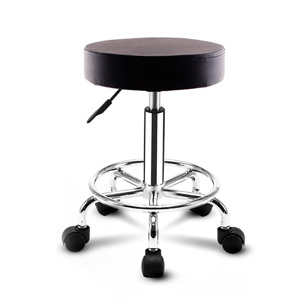 Adjustable Rolling Swivel Stool with Wheels - Height-Adjustable Round Chair for Office, Salon, Bar, Kitchen & Pedicure Use, Hydraulic Drafting Stool