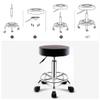 Adjustable Rolling Swivel Stool with Wheels - Height-Adjustable Round Chair for Office, Salon, Bar, Kitchen & Pedicure Use, Hydraulic Drafting Stool view 2