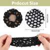 5Pcs Ballet Bun Hair Net for Girls, Reusable Hair Bun Covers for Women, Handmade Crochet Bun Mesh Cover, Stretchy Elastic Edge Thicker Knit Mesh, for Bank Clerk, Nurse, Ice Skater (Black) view 2