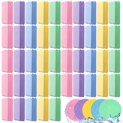 480 Pcs Compressed Facial Sponges, Face Cleansing Sponge Estheticians Compressed Makeup Facial Sponge Round Wash Face Sponges for Women Compress Exfoliating Removal Sponge (5 Colors)