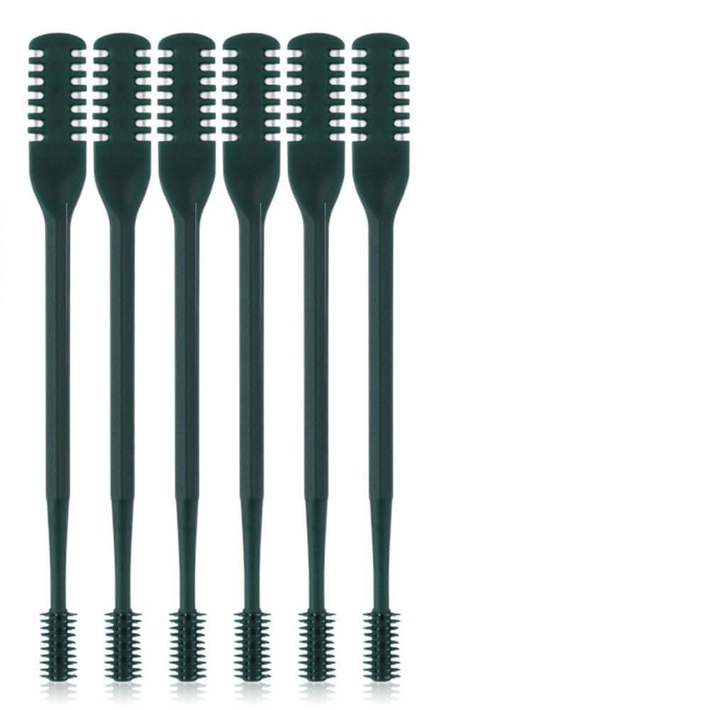 2-in-1 Nasal Hair Cutter for Men and Women, Double-Sided Nose Remover Tool with 360 Rotating Manual Trimmer Ear Pick, Portable Grooming Travel Essentials(Dark Green,6Pcs)