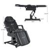 BarberPub Fully Electric Facial Bed with 3 Motor for Esthetician, Electric Tattoo Chair for Client, Facial Bed for Esthetician, Electric Adjustment 2751 (Black, Height (Flat): 24"33") view 2