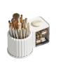 360 Rotating Makeup Desktop Cosmetic Storage Box - Large Capacity Portable Organizer (Dusty pink) view 3