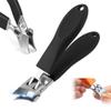 2026 New Wide Jaw Toenail Clippers, Stainless Steel Wide Jaw Opening Anti-Splash Slanted Nail Clipper for Ingrown Nails Long Handle Nail Clippers Nail Trimmer for Thick Nails (Black) view 1