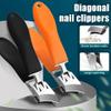 2026 New Wide Jaw Toenail Clippers, Stainless Steel Wide Jaw Opening Anti-Splash Slanted Nail Clipper for Ingrown Nails Long Handle Nail Clippers Nail Trimmer for Thick Nails (Black) view 3